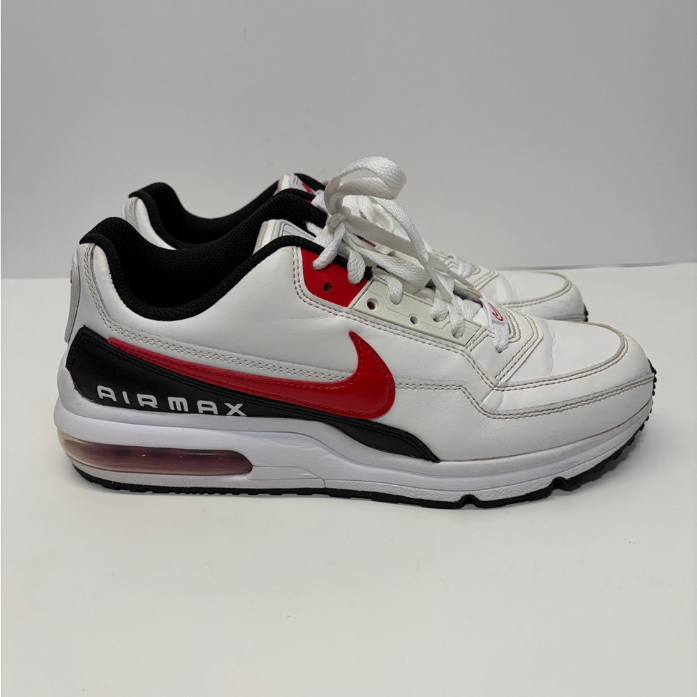 Nike Air Max LTD 3 Shoes Men Size 8.5 White Black Red Leather Sneaker